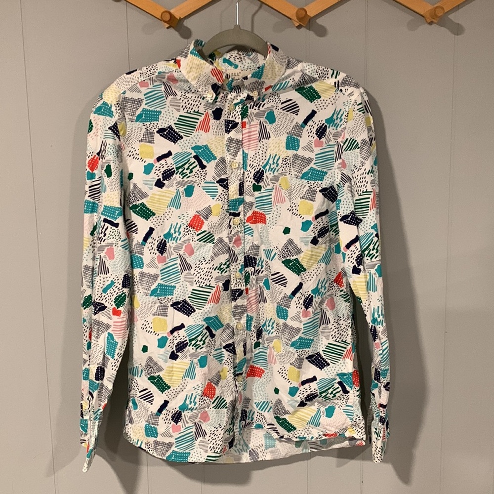 L.O.G.G. H&M Patterned Color-Block Button-Up Long… - image 2